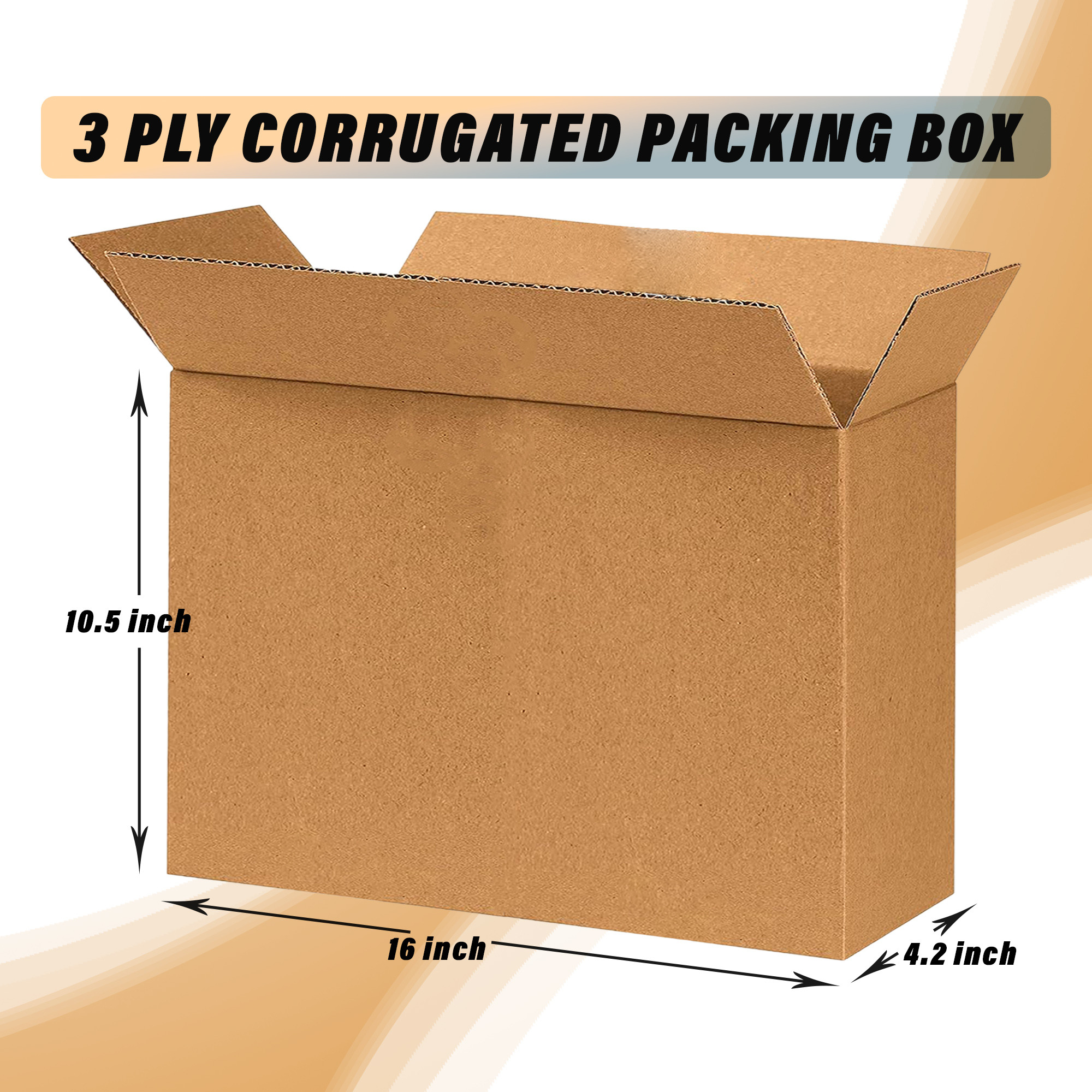 Kuber Industries Corrugated Box | 3 Ply Corrugated Packing Box | Corrugated for Shipping | Corrugated for Courier & Goods Transportation | L 16 x W 4.2 x H 10.5 Inch| Brown
