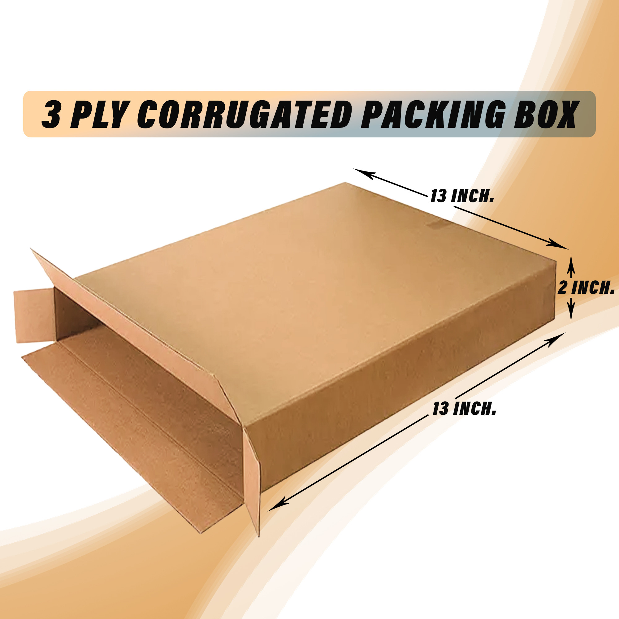 Kuber Industries Corrugated Box | 3 Ply Corrugated Packing Box | Corrugated for Shipping | Corrugated for Courier & Goods Transportation | L 13 x W 2 x H 13 Inch | Brown