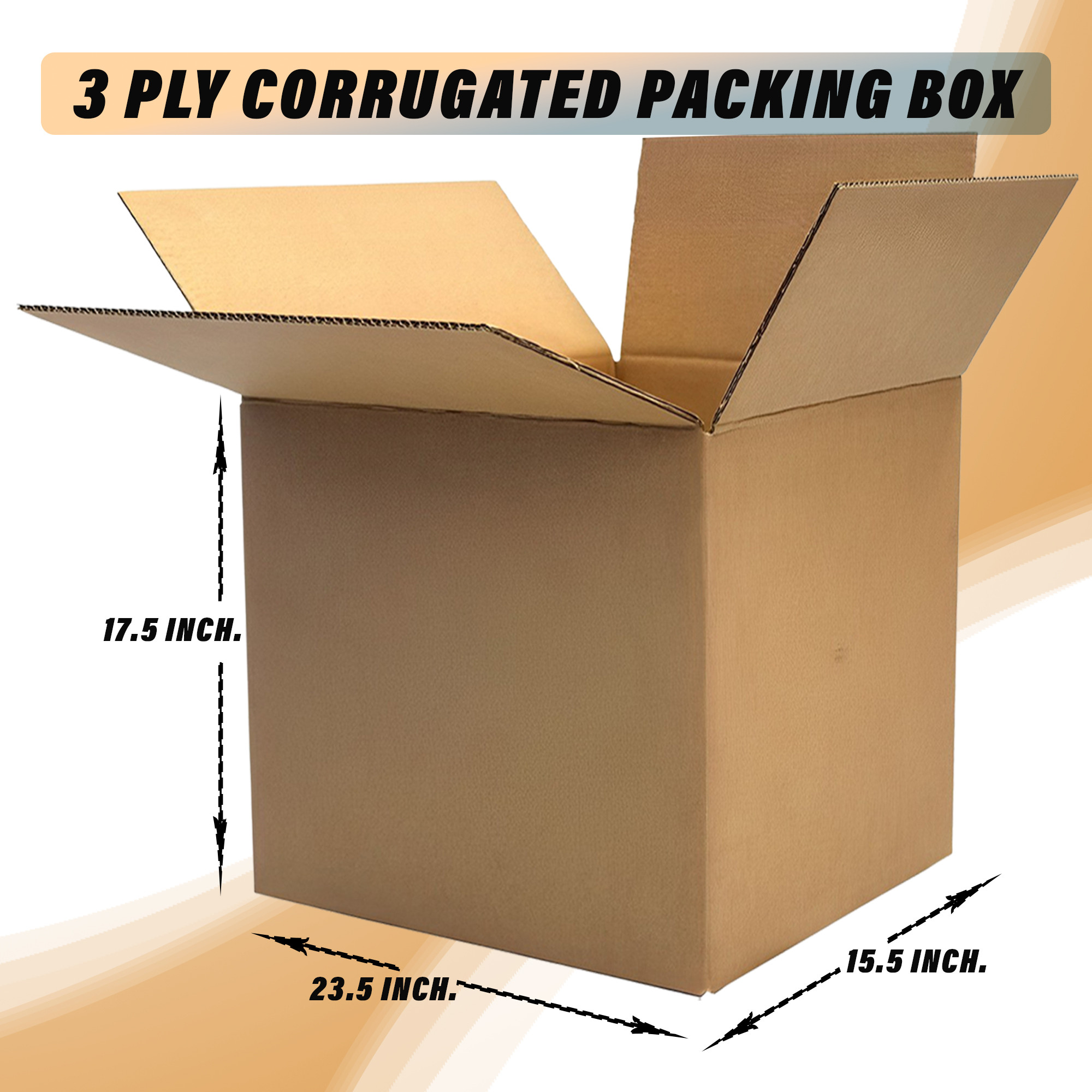Kuber Industries Corrugated Box | 3 Ply Corrugated Packing Box | Corrugated for Shipping | Corrugated for Courier & Goods Transportation | L 23.5 x W 15.5 x H 17.5 Inch | Brown
