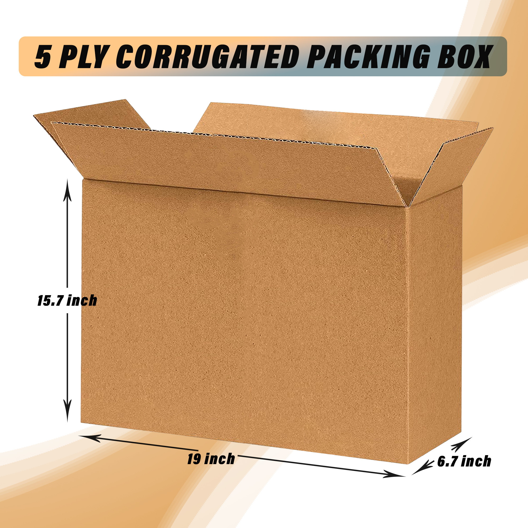 Kuber Industries Corrugated Box | 5 Ply Corrugated Packing Box | Corrugated for Shipping | Corrugated for Courier & Goods Transportation | L 19 x W 6.7 x H 15.7 Inch | Brown