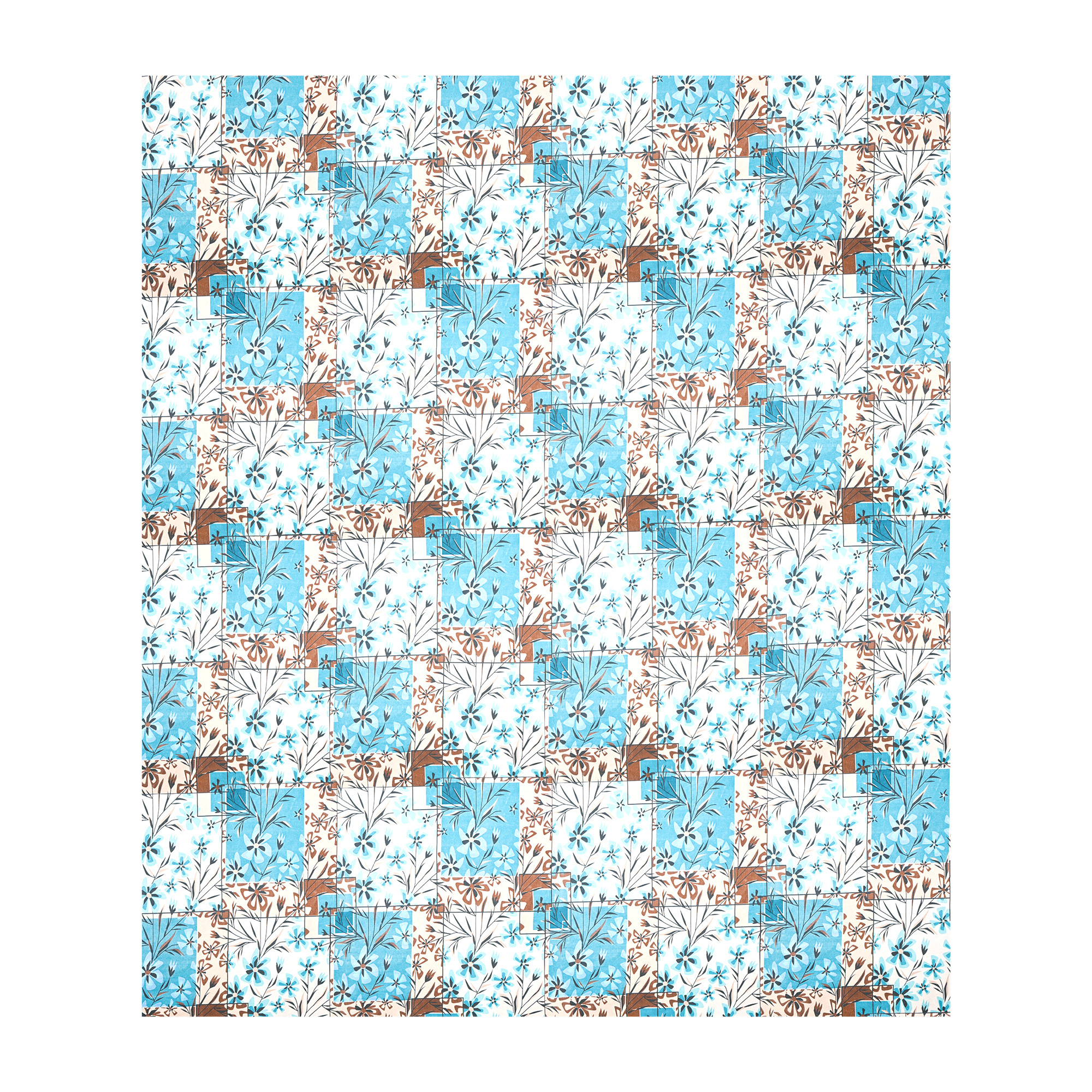 Kuber Industries Cotton 144 TC Double Bedsheet With 2 Pillow Covers  Machine Washable Soft Bedsheet For Living Room Home  Hotels  Flower Print - Blue  White