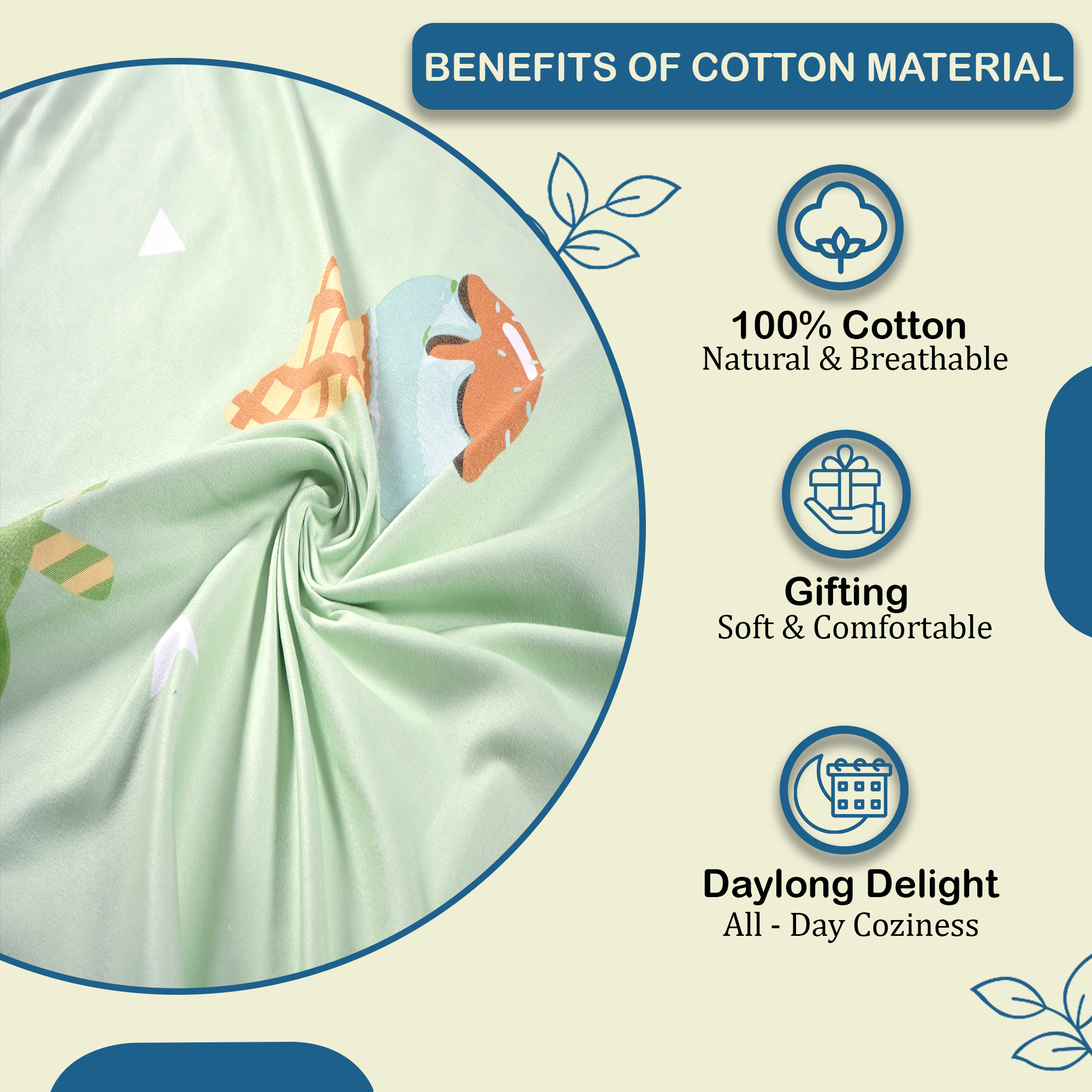 Kuber Industries Cotton 144 TC Double Bedsheet With 2 Pillow Covers  Machine Washable Soft Bedsheet For Living Room Home  Hotels  Kulfi Print - Green