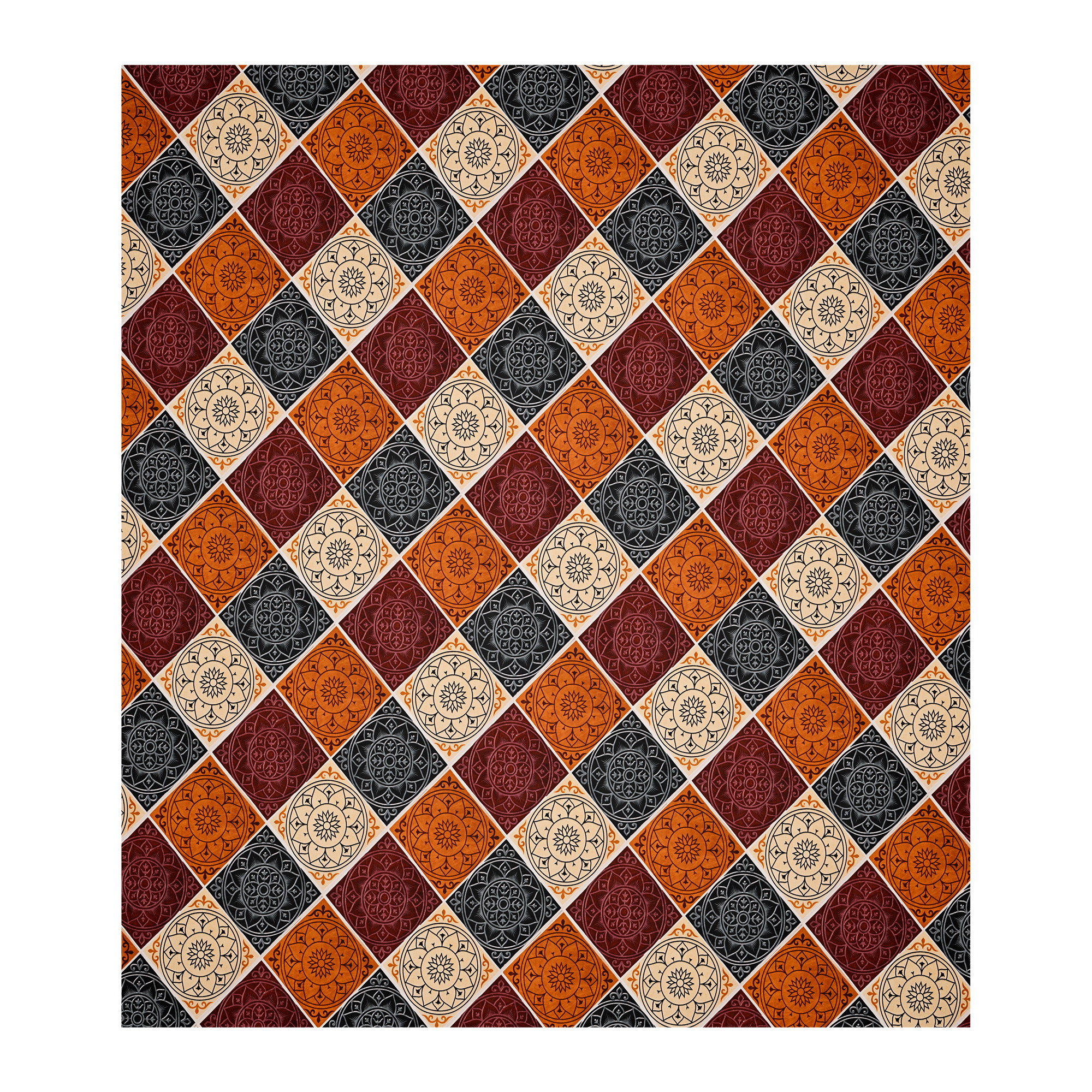 Kuber Industries Cotton 150 TC Double Bedsheet With 2 Pillow Covers  Machine Washable Soft Bedsheet For Living Room Home  Hotels  Rangoli Design - Brown  Black