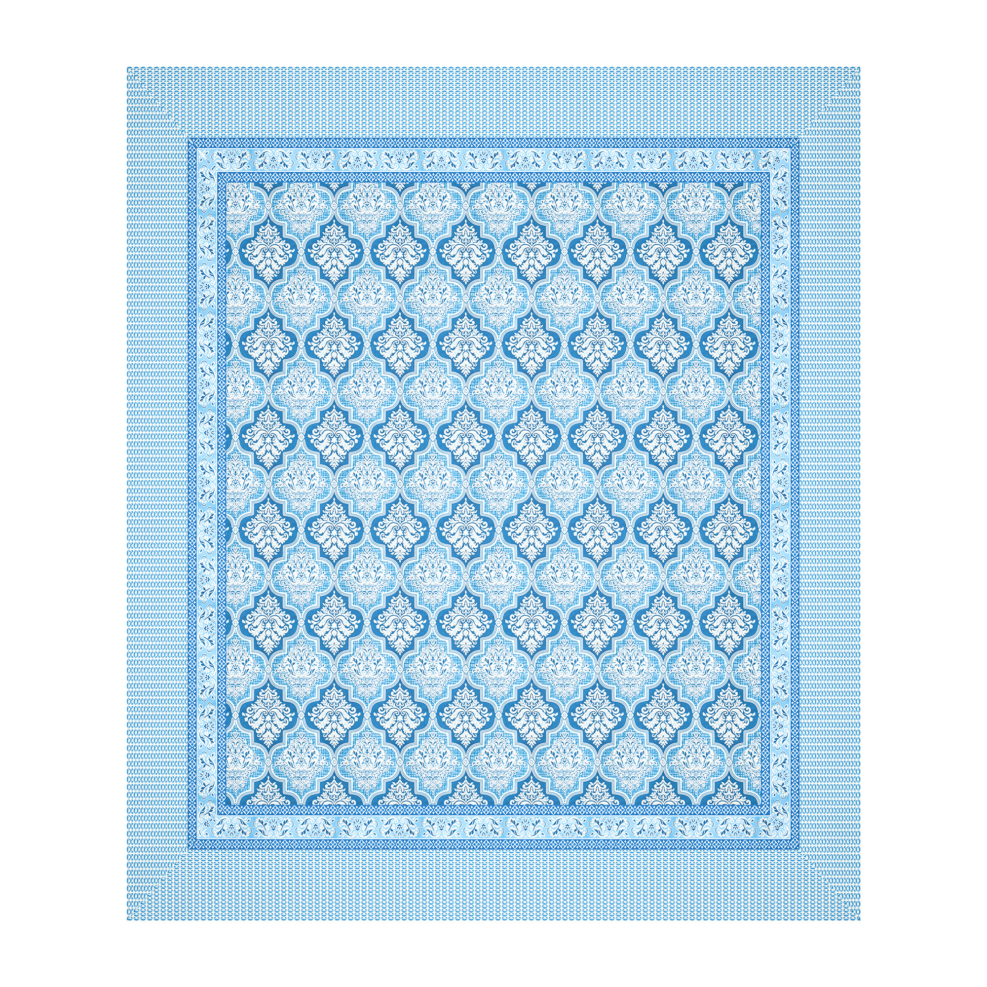 Kuber Industries Cotton 160 TC Double Bedsheet With 2 Pillow Covers  Machine Washable Soft Bedsheet For Living Room Home  Hotels  Flower Heritage Print - Blue