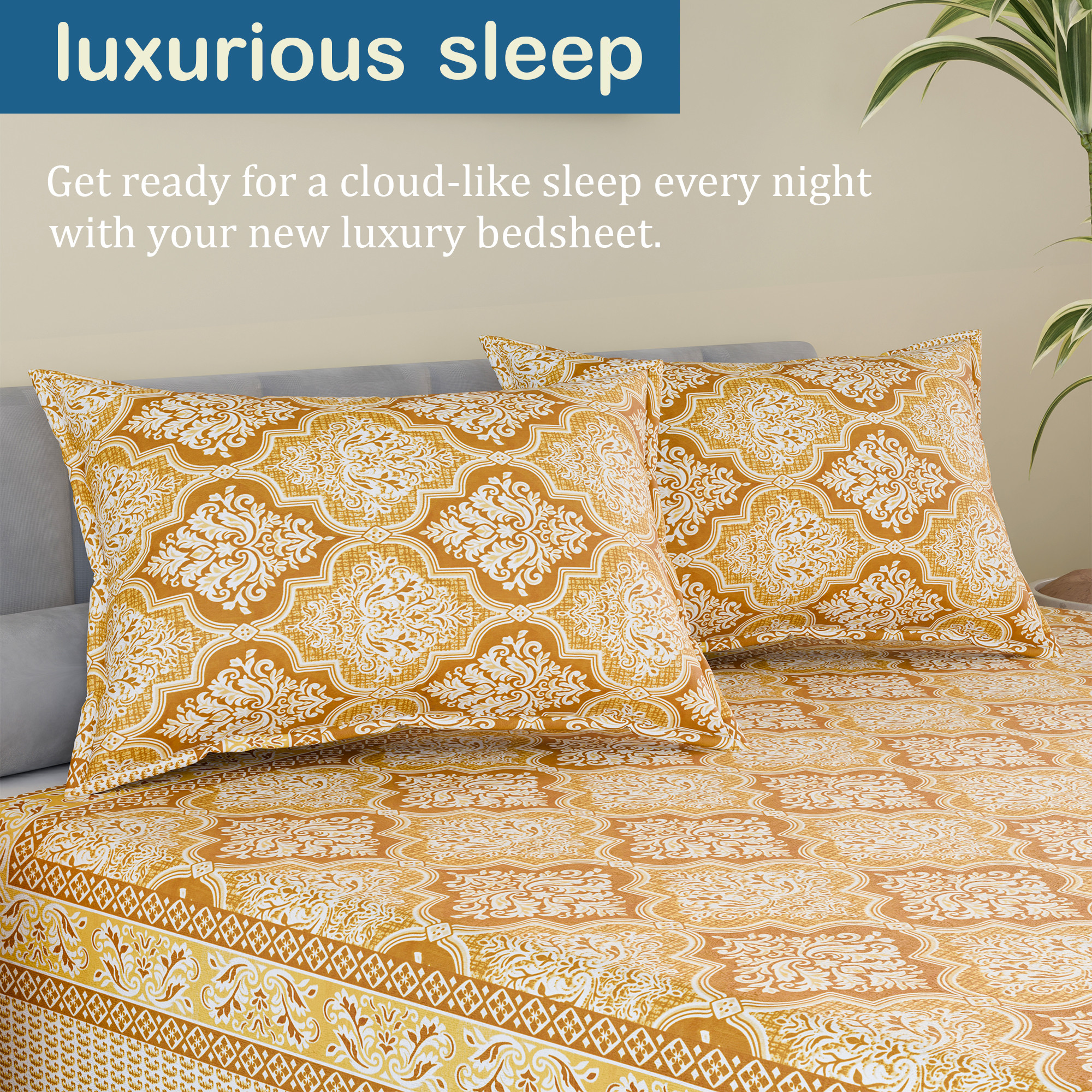 Kuber Industries Cotton 160 TC Double Bedsheet With 2 Pillow Covers  Machine Washable Soft Bedsheet For Living Room Home  Hotels  Flower Heritage - Brown