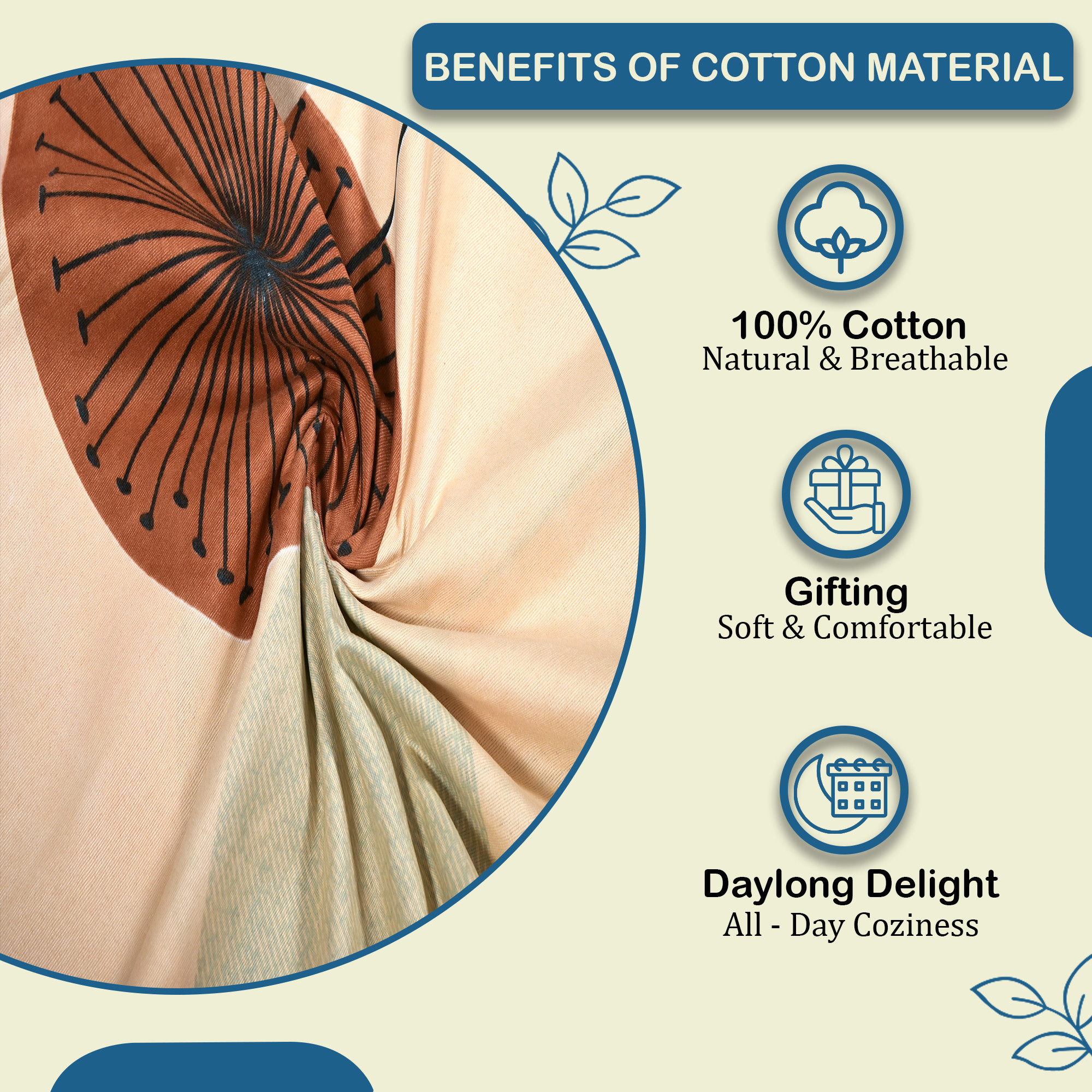 Kuber Industries Cotton 160 TC Double Bedsheet With 2 Pillow Covers  Machine Washable Soft Bedsheet For Living Room Home  Hotels  Flower Print - Cream  Maroon