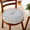 Cotton 16x16 Inch Sitting Chair Cushion Pads | Button Sitting Cushion &amp; Back Rest for Chair | Cushion for Office, Dining Chair, Car, Indoor/Outdoor | Round Triangle - Grey