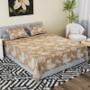 Cotton 180 TC Double Bedsheet With 2 Pillow Covers | Machine Washable Soft Bedsheet For Living Room, Home &amp; Hotels | Lotus Fabio Print - Brown &amp; White