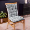 Cotton 18x36 Inch Long Comfortable Rocking Chair Cushion with Ties | Back Rest & Seat Cushions Chair Pad for Rocking Chairs | Chair Cushion for Office & Home Use | Check - Grey