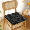 Cotton 24x24 Inch Comfort Chair Cushion for Sitting | Rocking Chairs Cushion for Car Seat & Office Chair | Cushion with Ties for Home, Office, Meditation, Yoga | Square Check - Black