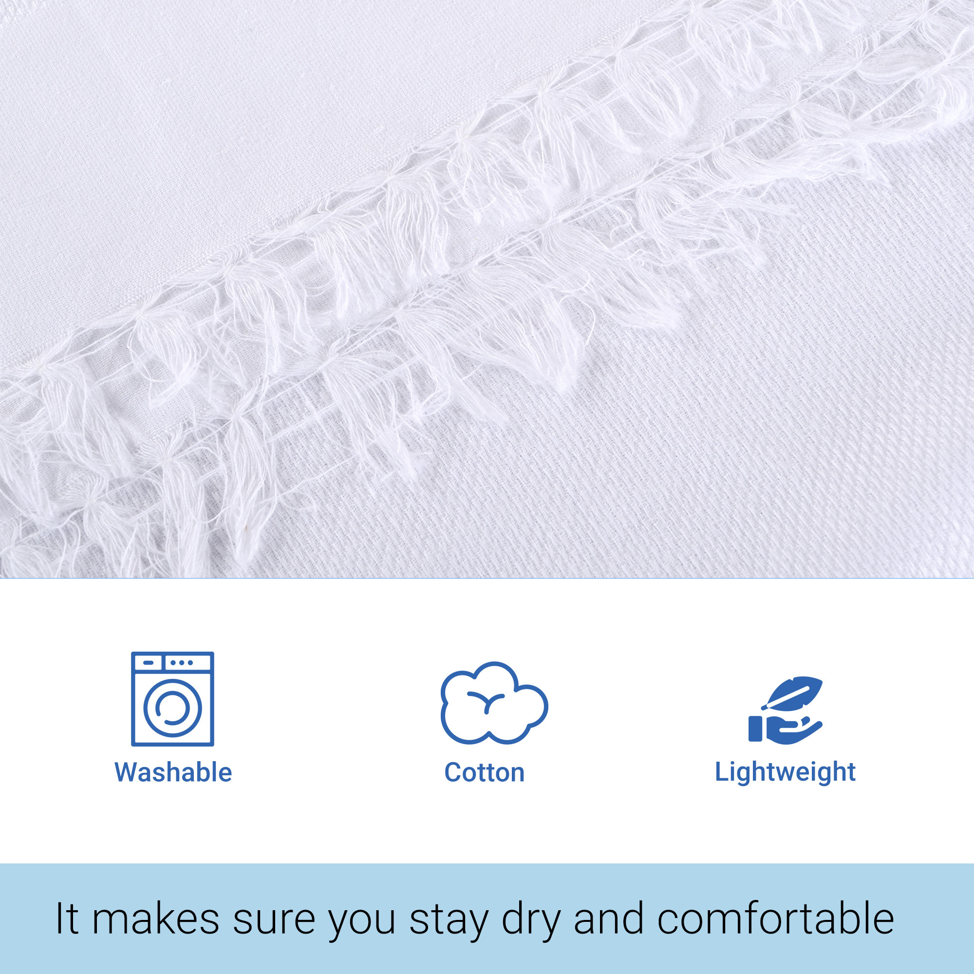 Kuber Industries Cotton Bath Towel for Women  Super Soft Swimming  Bathing Towel  30x60 Inch  Travel Cotton Towel  Gamcha  White