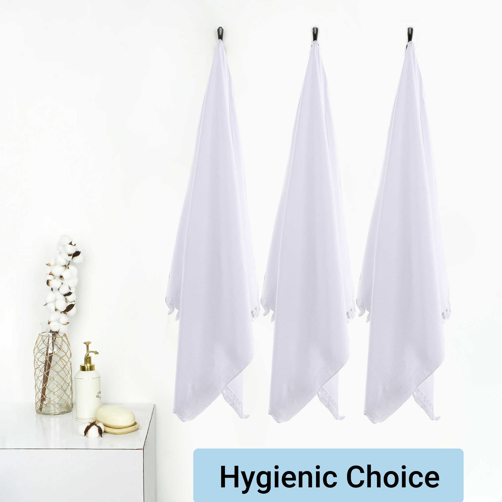 Kuber Industries Cotton Bath Towel for Women  Super Soft Swimming  Bathing Towel  30x60 Inch  Travel Cotton Towel  Gamcha  White