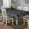 Kuber Industries Cotton Carry Print 6 Seater Dining Table Cover/Table Cloth For Home &amp; Dining Table (Black) 54KM4373