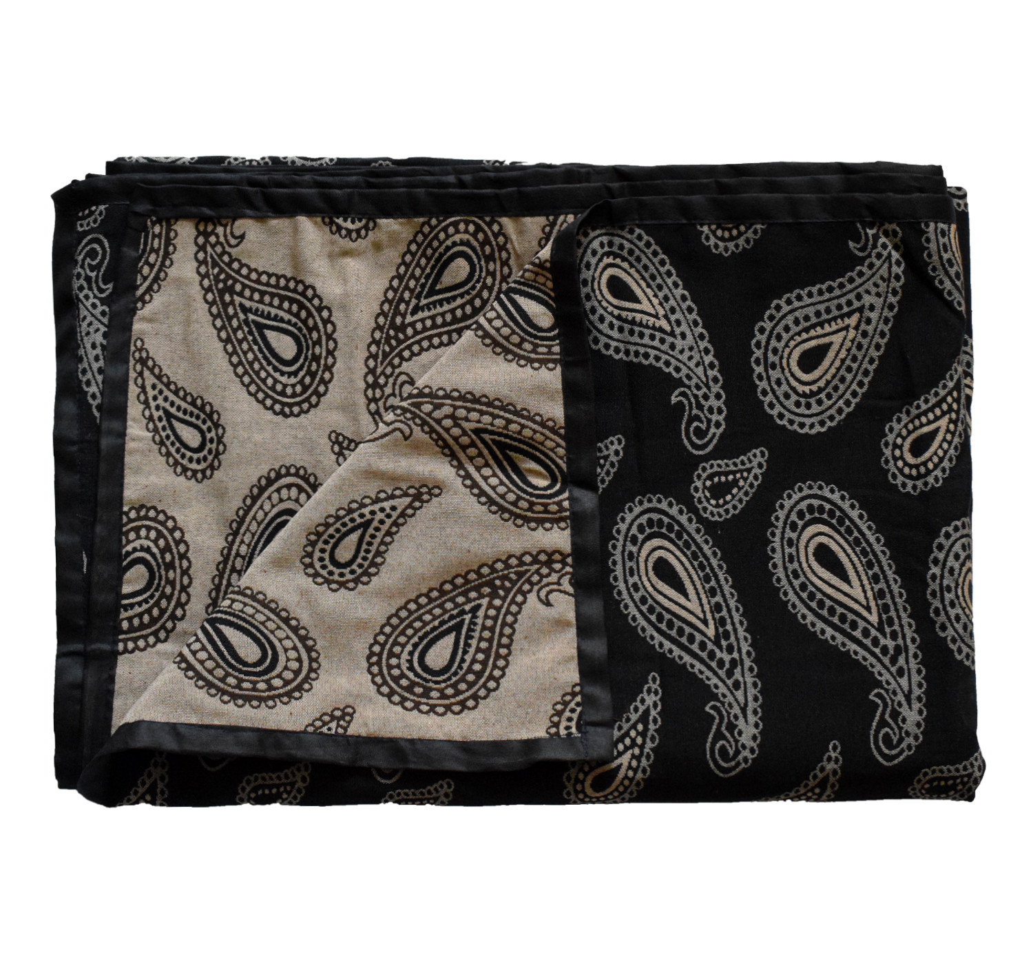 Kuber Industries Cotton Carry Print 6 Seater Dining Table Cover/Table Cloth For Home & Dining Table (Black) 54KM4373