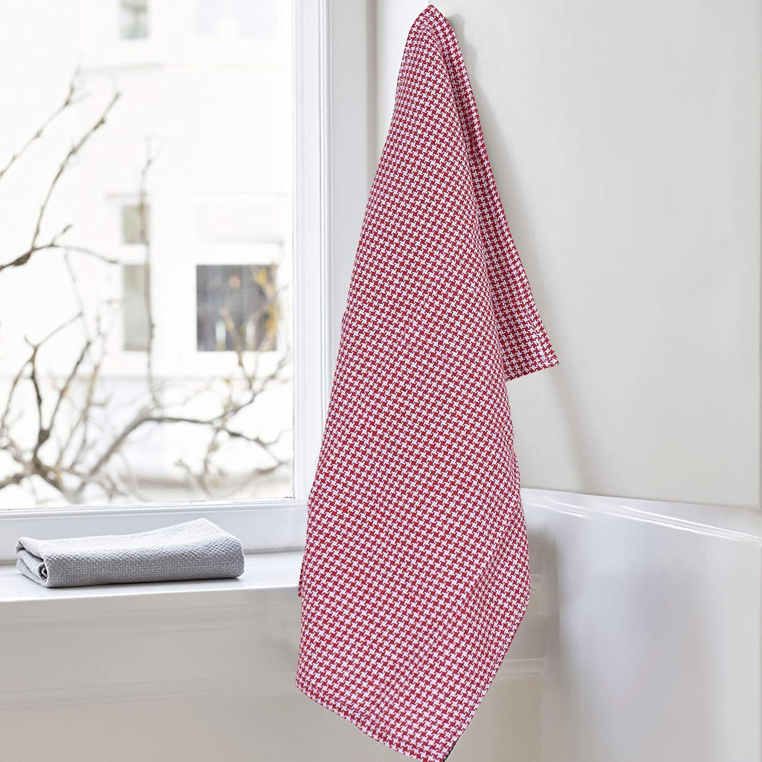 Kuber Industries |Cotton Chequered Design Absorbent Dish Cloth|Antibacterial Hand Napkins Perfect for Kitchen Cleaning Set of 4 (Multicolor)