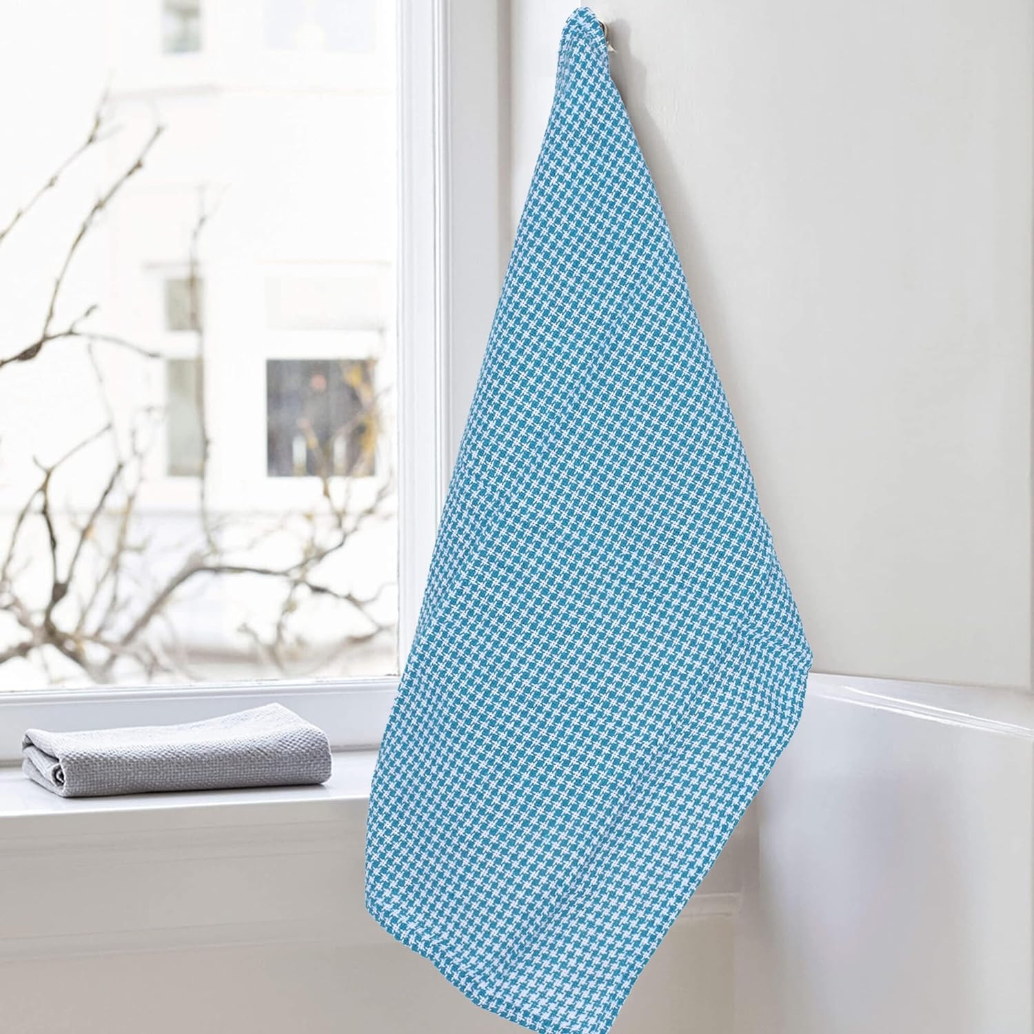 Kuber Industries |Cotton Chequered Design Absorbent Dish Cloth|Antibacterial Hand Napkins Perfect for Kitchen Cleaning Set of 4 (Multicolor)