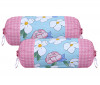 Kuber Industries Cotton Flower Print Attractive Bolster Cover With Drawstring for Home Décor,(Pink)