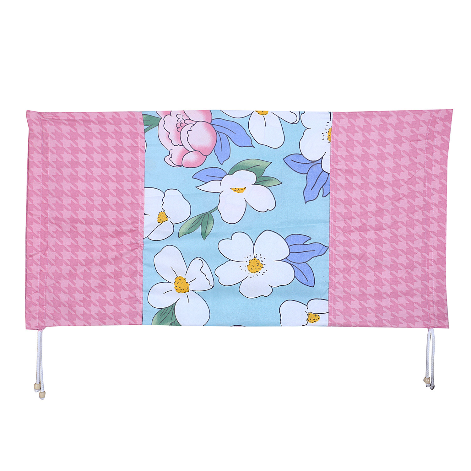 Kuber Industries Cotton Flower Print Attractive Bolster Cover With Drawstring for Home Décor,(Pink)