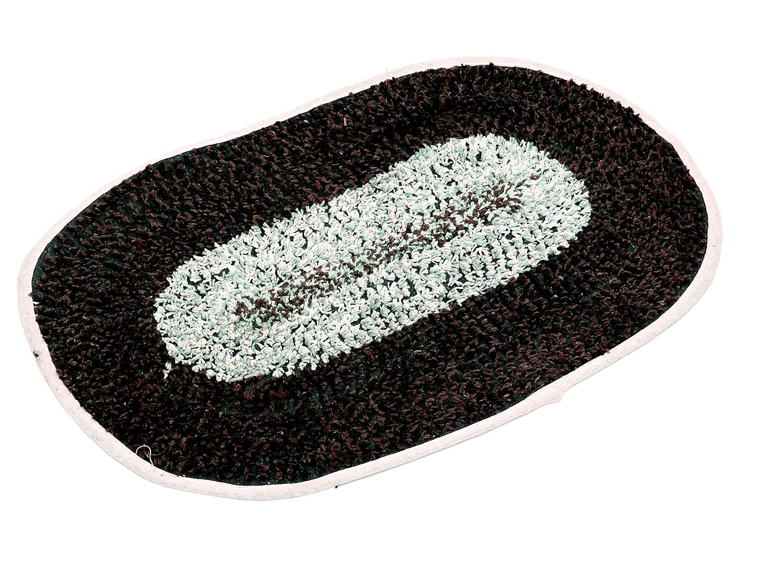 Kuber Industries Cotton Indoor Doormat Dirts Trapper Mat Bath Door Mat Machine Washable For PorchKitchenBathroomLaundry Room- Pack of 3 Brown