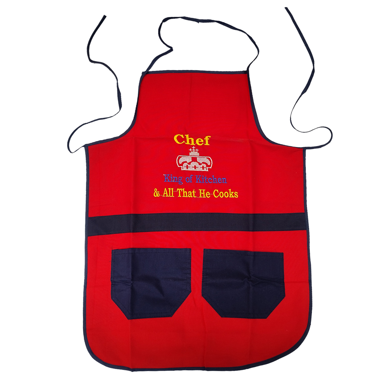 Kuber Industries Cotton Oil Resistant Cooking Kitchen Apron for Men & Women (Red)