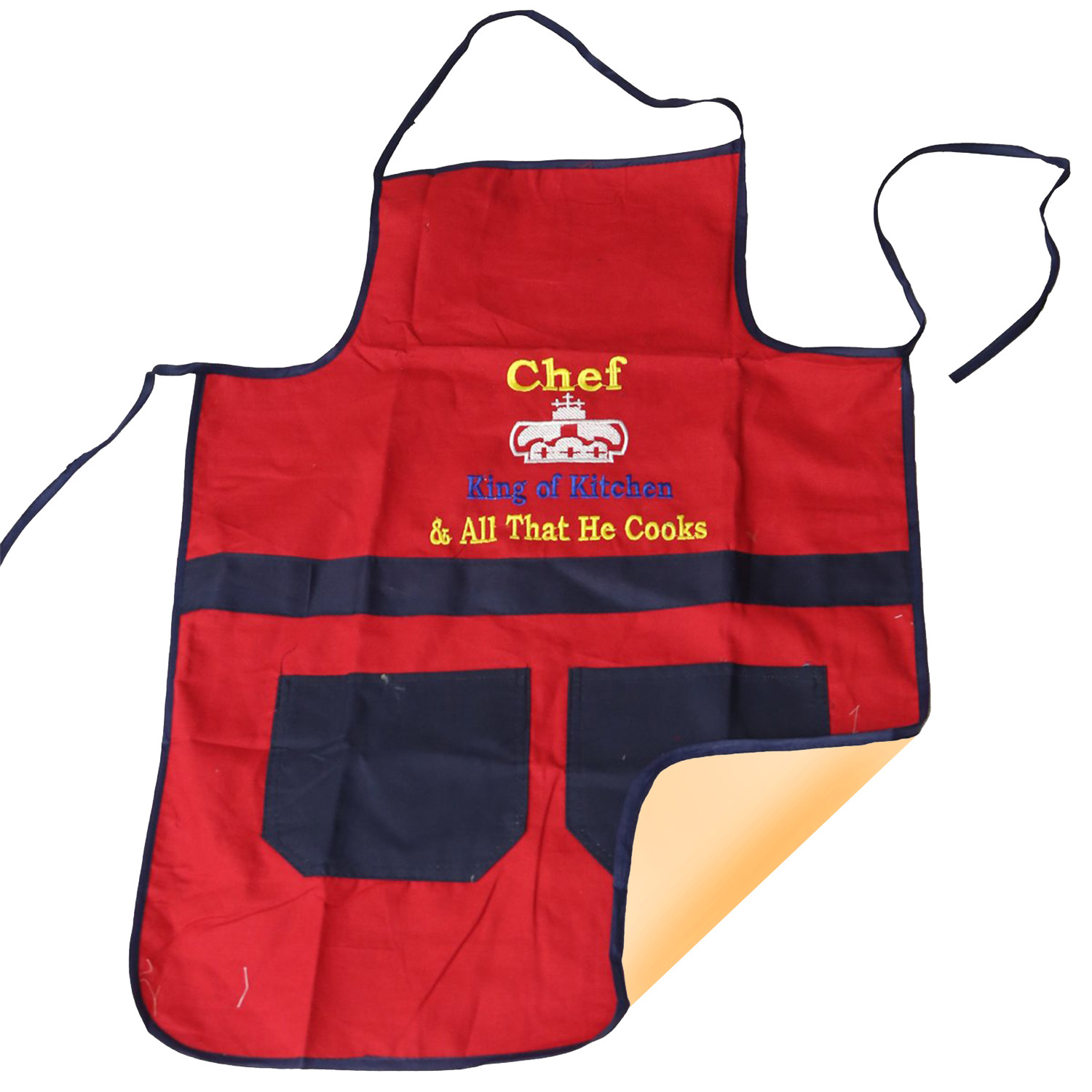 Kuber Industries Cotton Oil Resistant Cooking Kitchen Apron for Men & Women (Red)