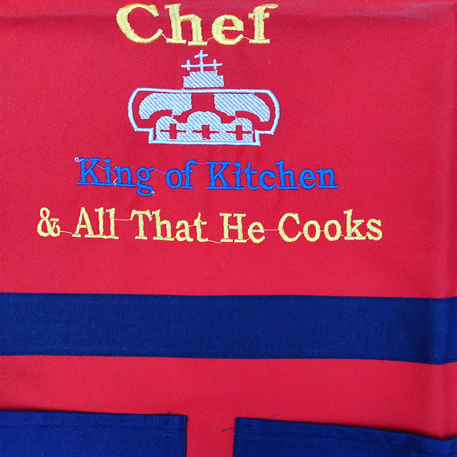 Kuber Industries Cotton Oil Resistant Cooking Kitchen Apron for Men & Women (Red)