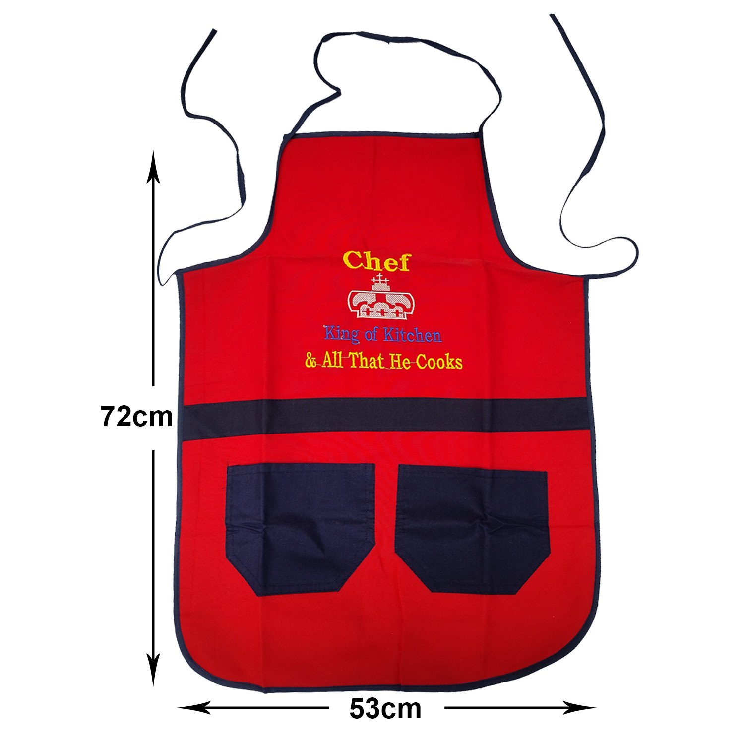 Kuber Industries Cotton Oil Resistant Cooking Kitchen Apron for Men & Women (Red)