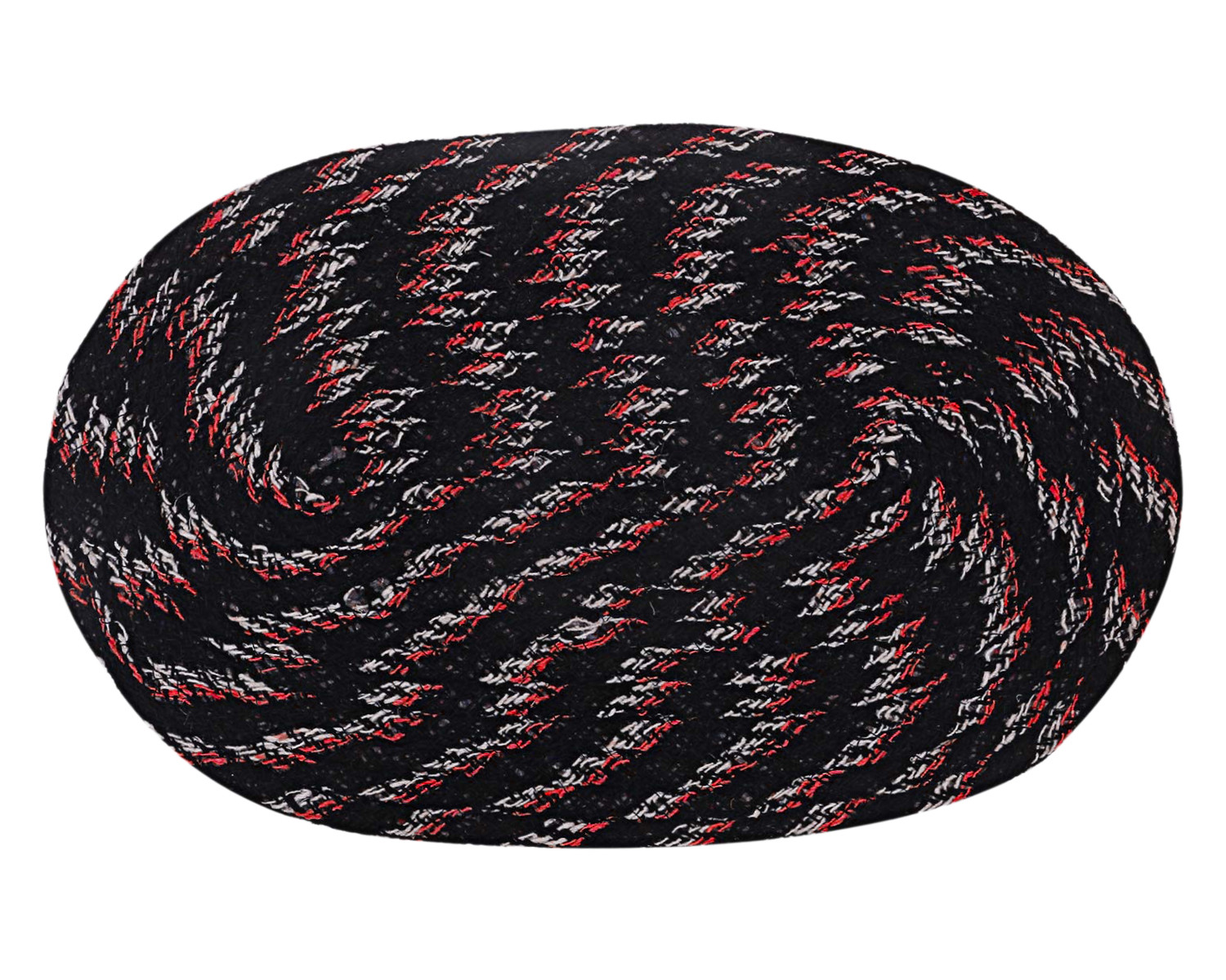 Kuber Industries Cotton Oval Door Mat For Porch/Kitchen/Bathroom/Laundry Room,(Black) 54KM3948