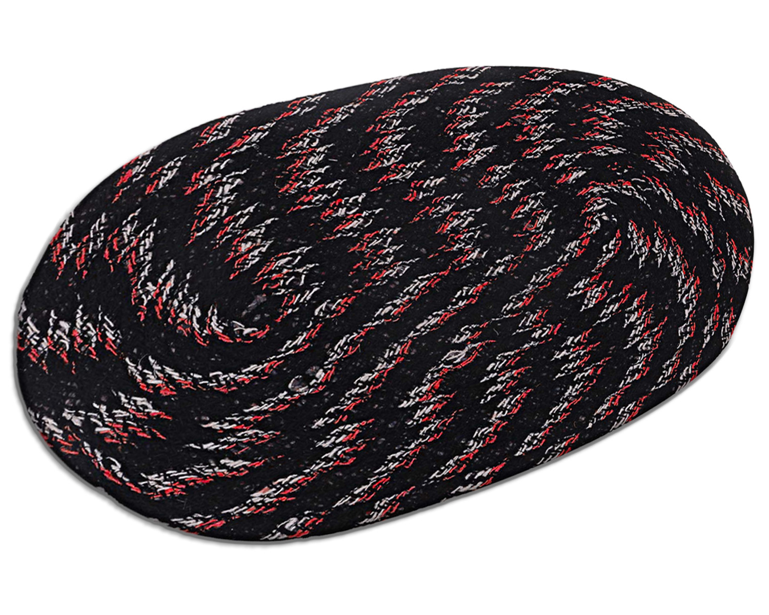 Kuber Industries Cotton Oval Door Mat For Porch/Kitchen/Bathroom/Laundry Room,(Black) 54KM3948