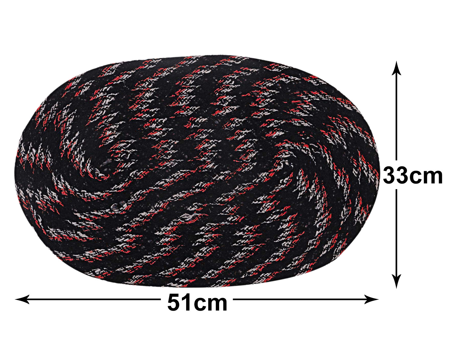 Kuber Industries Cotton Oval Door Mat For Porch/Kitchen/Bathroom/Laundry Room,(Black) 54KM3948
