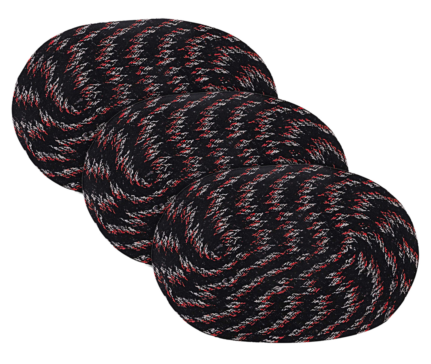 Kuber Industries Cotton Oval Door Mat For Porch/Kitchen/Bathroom/Laundry Room,(Black) 54KM3948