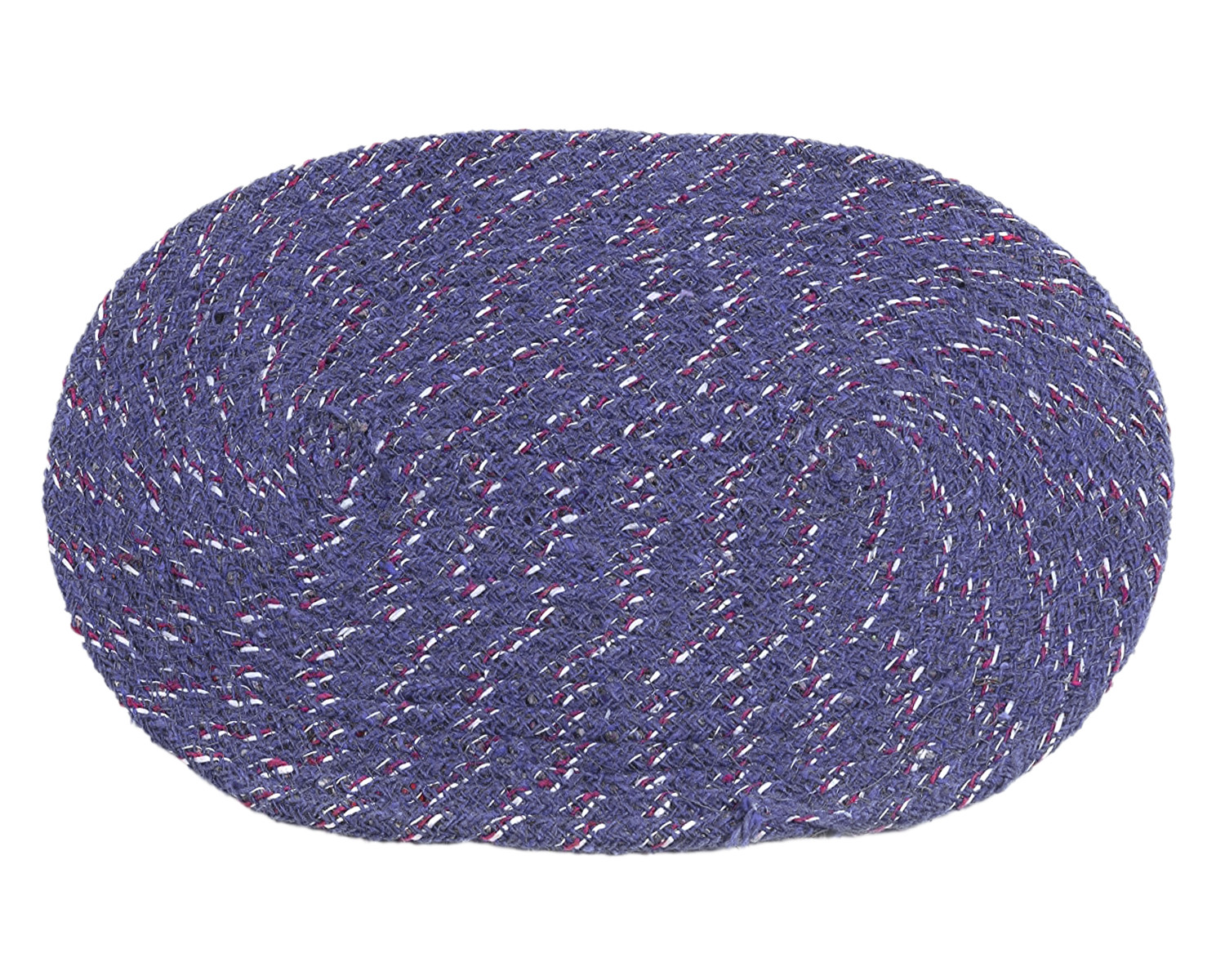 Kuber Industries Cotton Oval Door Mat For PorchKitchenBathroomLaundry RoomBlue 54KM3956