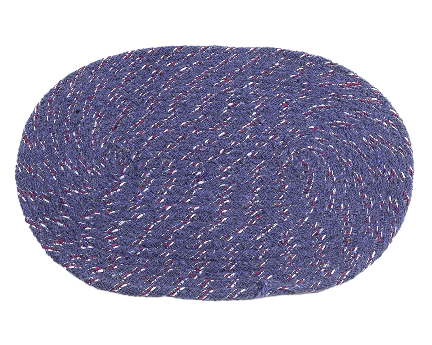 Kuber Industries Cotton Oval Door Mat For Porch/Kitchen/Bathroom/Laundry Room,(Blue) 54KM3956