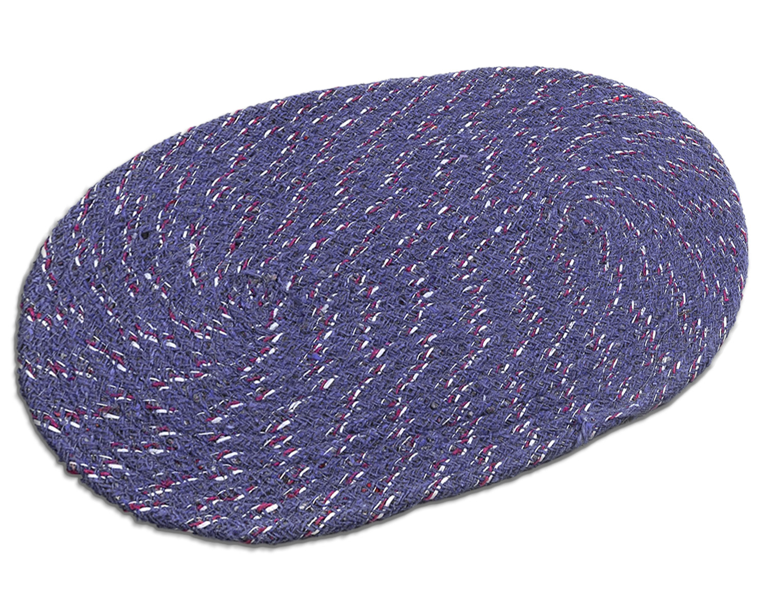 Kuber Industries Cotton Oval Door Mat For PorchKitchenBathroomLaundry RoomBlue 54KM3956
