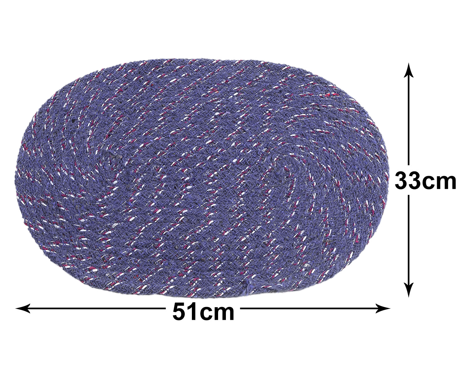 Kuber Industries Cotton Oval Door Mat For PorchKitchenBathroomLaundry RoomBlue 54KM3956
