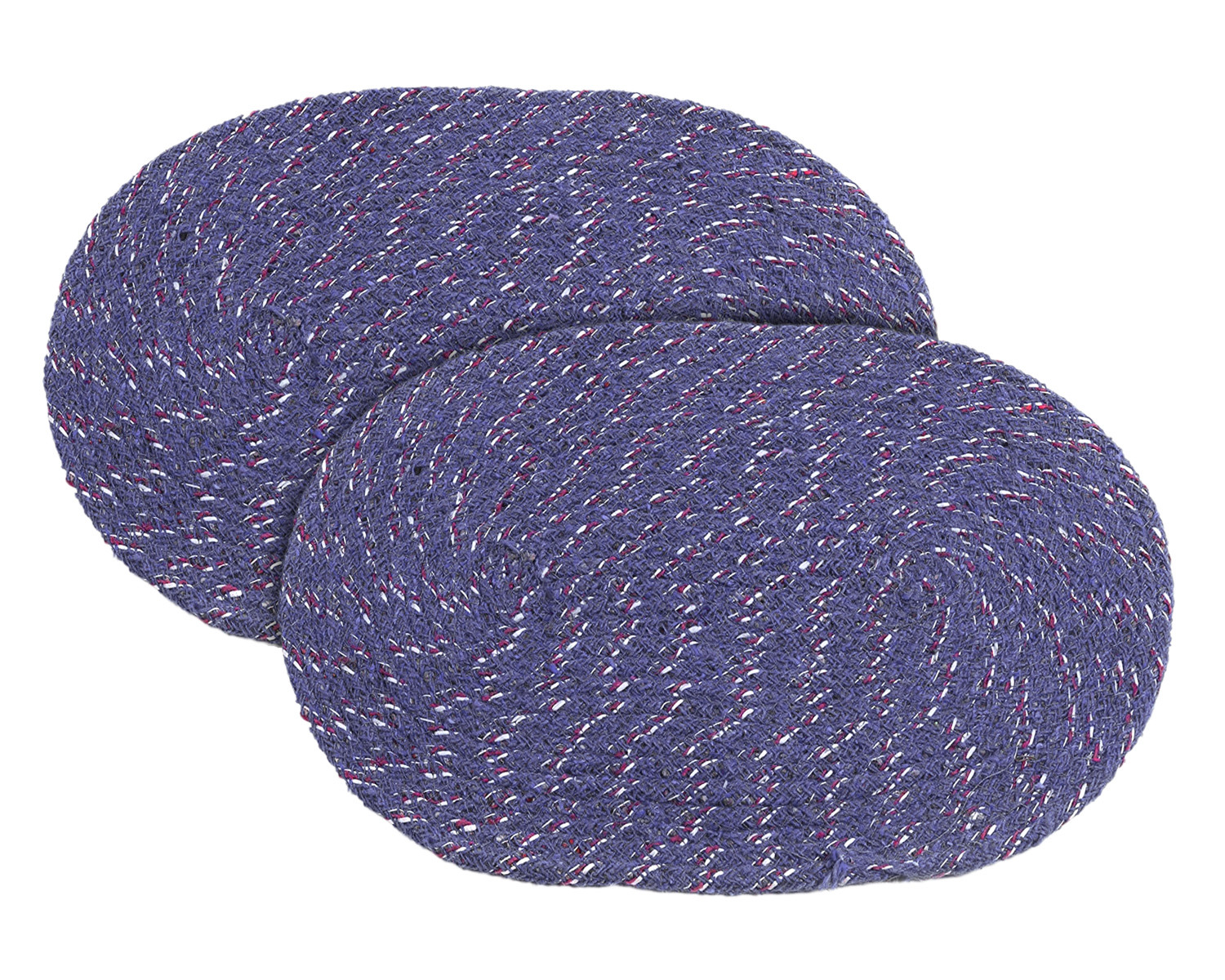 Kuber Industries Cotton Oval Door Mat For PorchKitchenBathroomLaundry RoomBlue 54KM3956