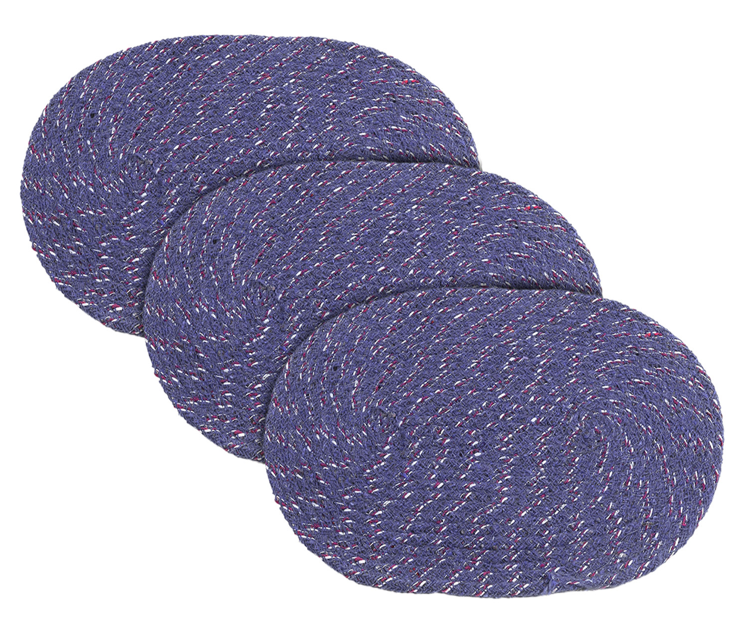 Kuber Industries Cotton Oval Door Mat For Porch/Kitchen/Bathroom/Laundry Room,(Blue) 54KM3956