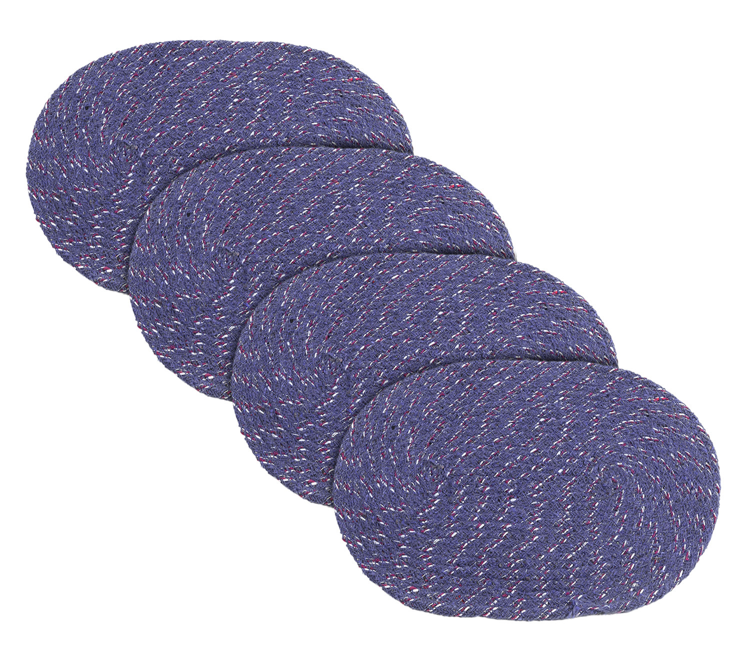 Kuber Industries Cotton Oval Door Mat For Porch/Kitchen/Bathroom/Laundry Room,(Blue) 54KM3956