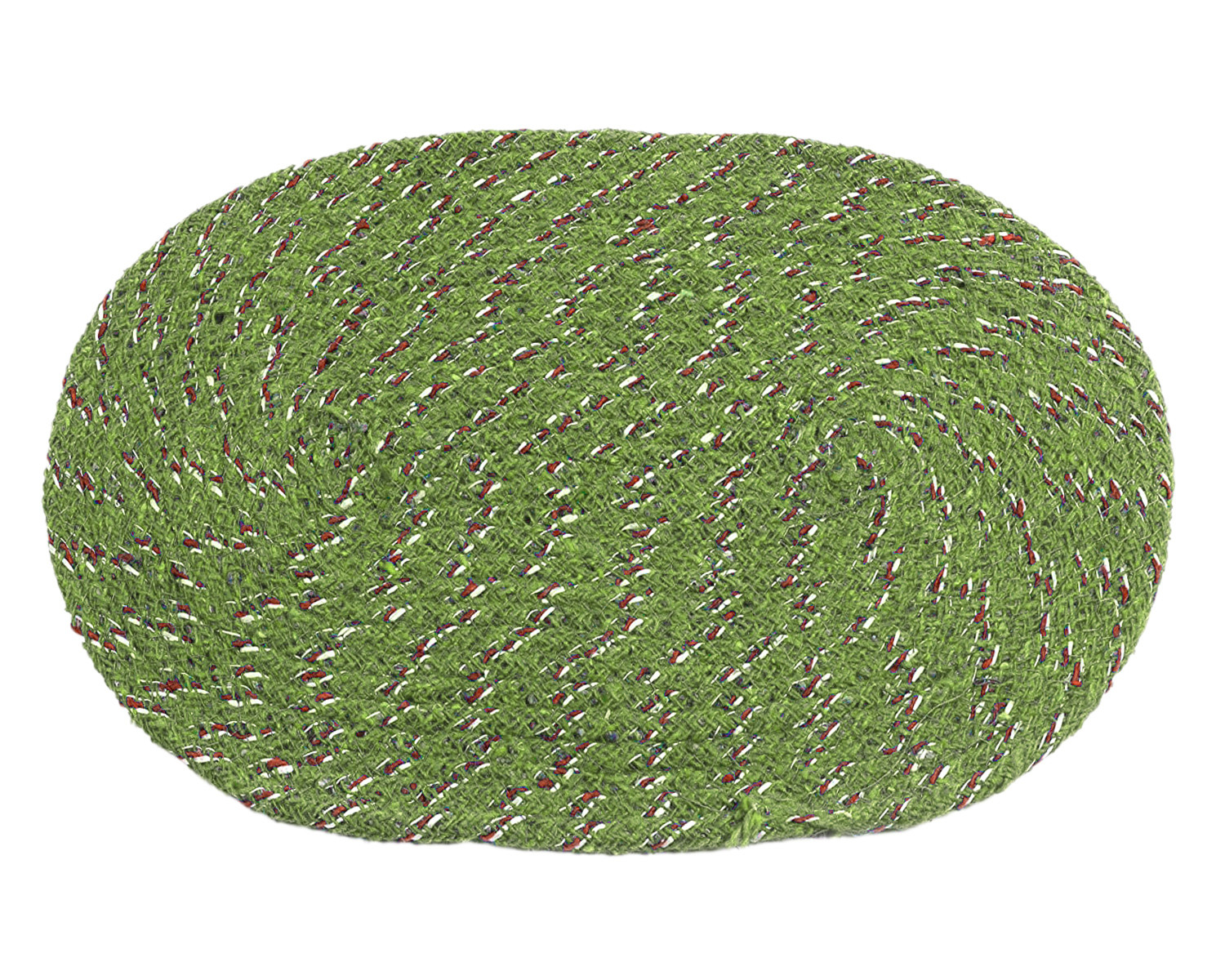 Kuber Industries Cotton Oval Door Mat For Porch/Kitchen/Bathroom/Laundry Room,(Green) 54KM3952