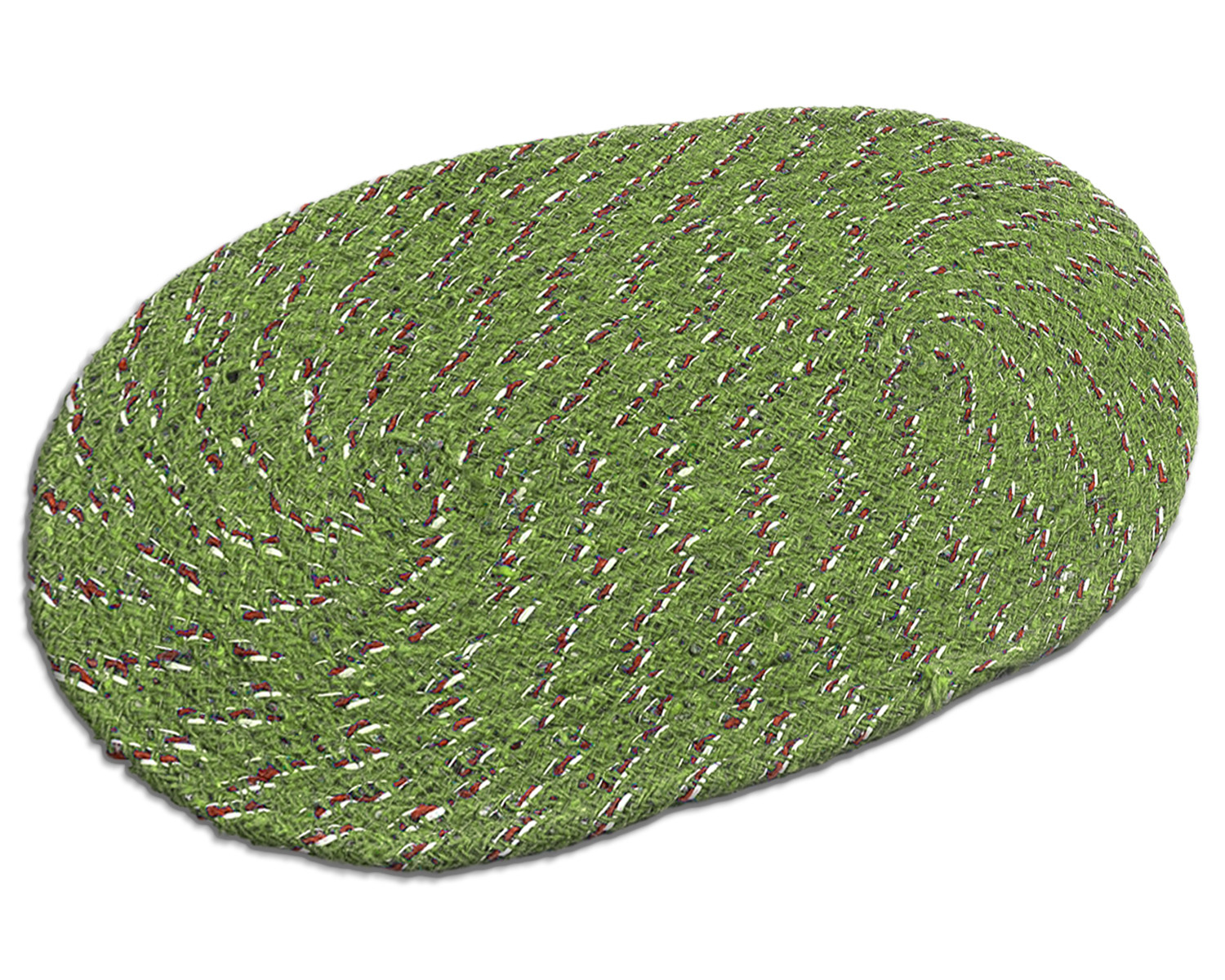 Kuber Industries Cotton Oval Door Mat For Porch/Kitchen/Bathroom/Laundry Room,(Green) 54KM3952