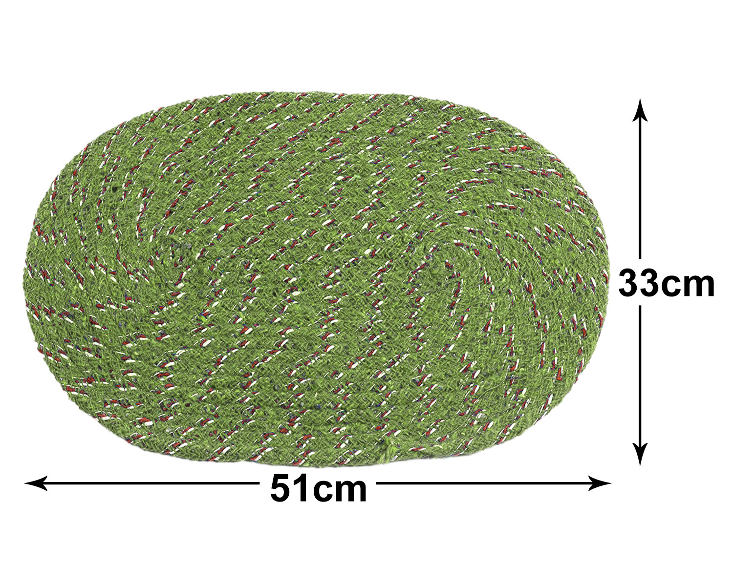 Kuber Industries Cotton Oval Door Mat For Porch/Kitchen/Bathroom/Laundry Room,(Green) 54KM3952