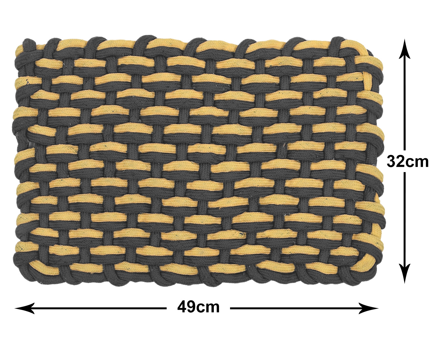 Kuber Industries Cotton Rectangle Door Mat For Porch/Kitchen/Bathroom/Laundry Room,(Black) 54KM3968