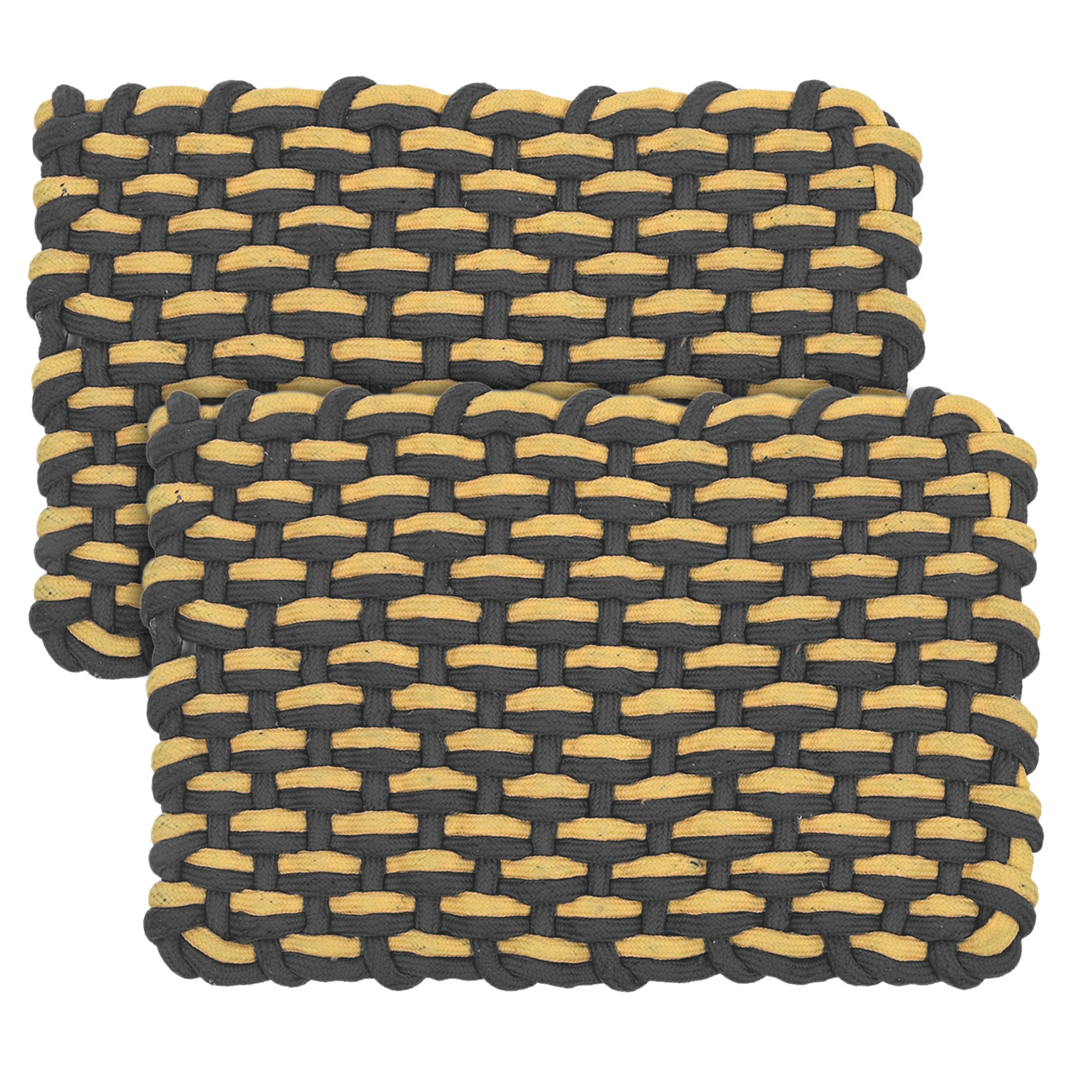 Kuber Industries Cotton Rectangle Door Mat For Porch/Kitchen/Bathroom/Laundry Room,(Black) 54KM3968