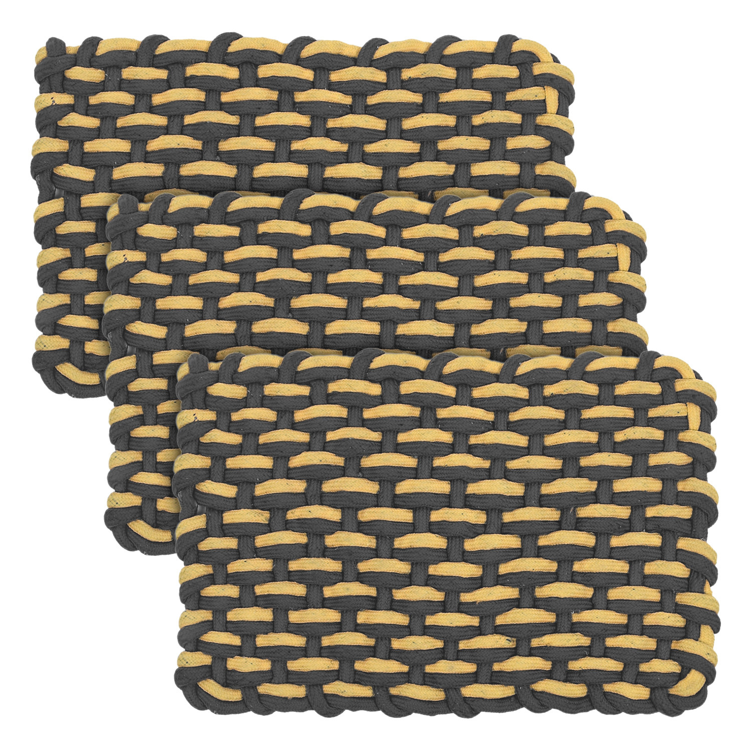 Kuber Industries Cotton Rectangle Door Mat For Porch/Kitchen/Bathroom/Laundry Room,(Black) 54KM3968