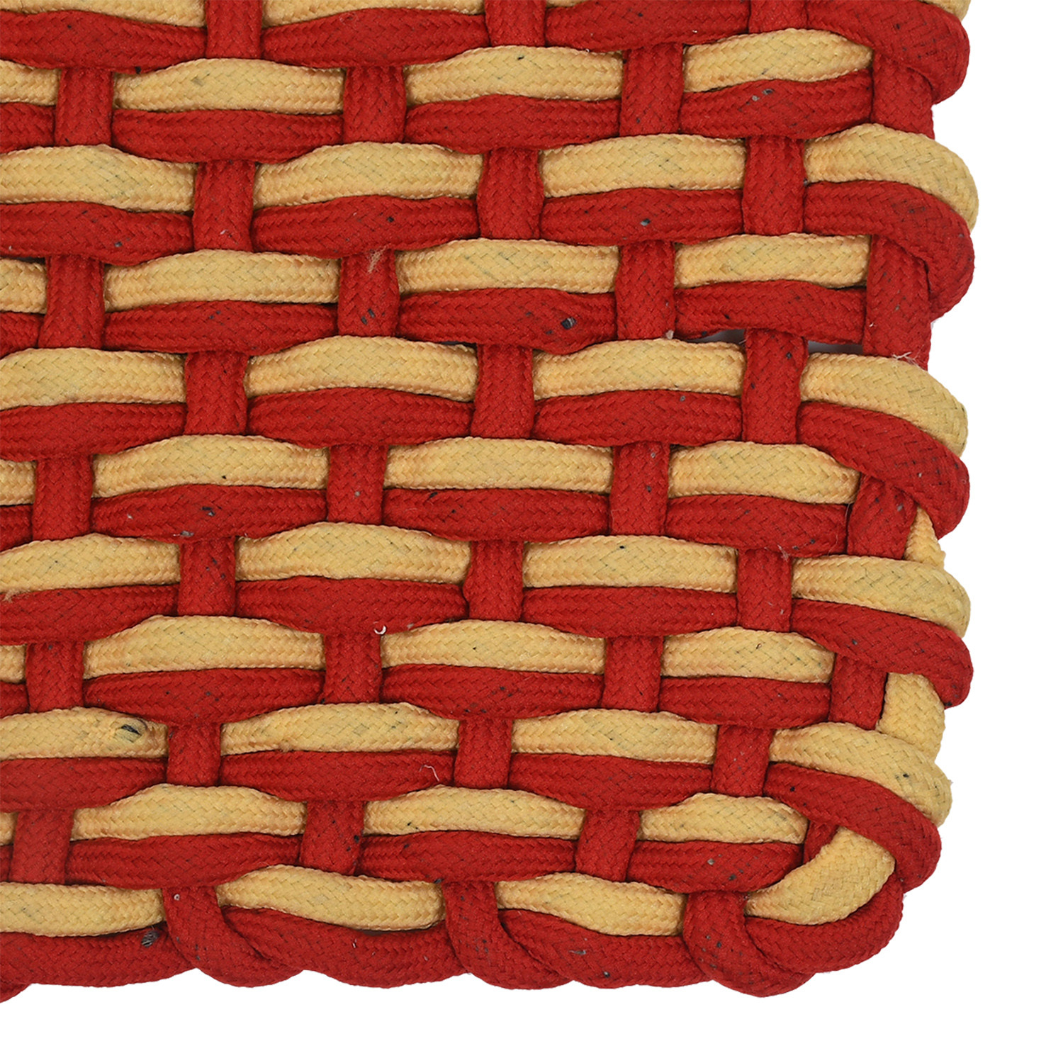 Kuber Industries Cotton Rectangle Door Mat For Porch/Kitchen/Bathroom/Laundry Room,(Red) 54KM3960