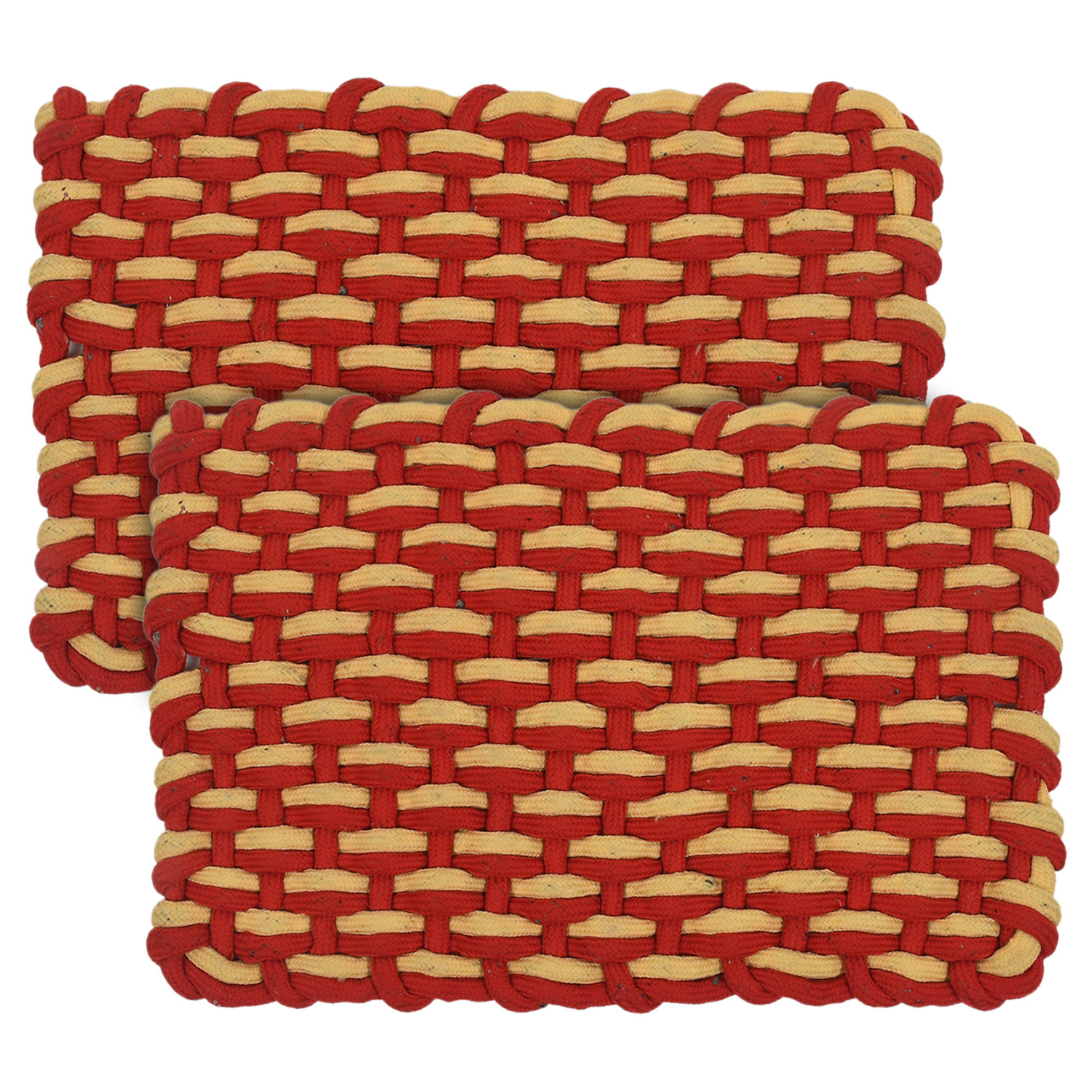 Kuber Industries Cotton Rectangle Door Mat For Porch/Kitchen/Bathroom/Laundry Room,(Red) 54KM3960