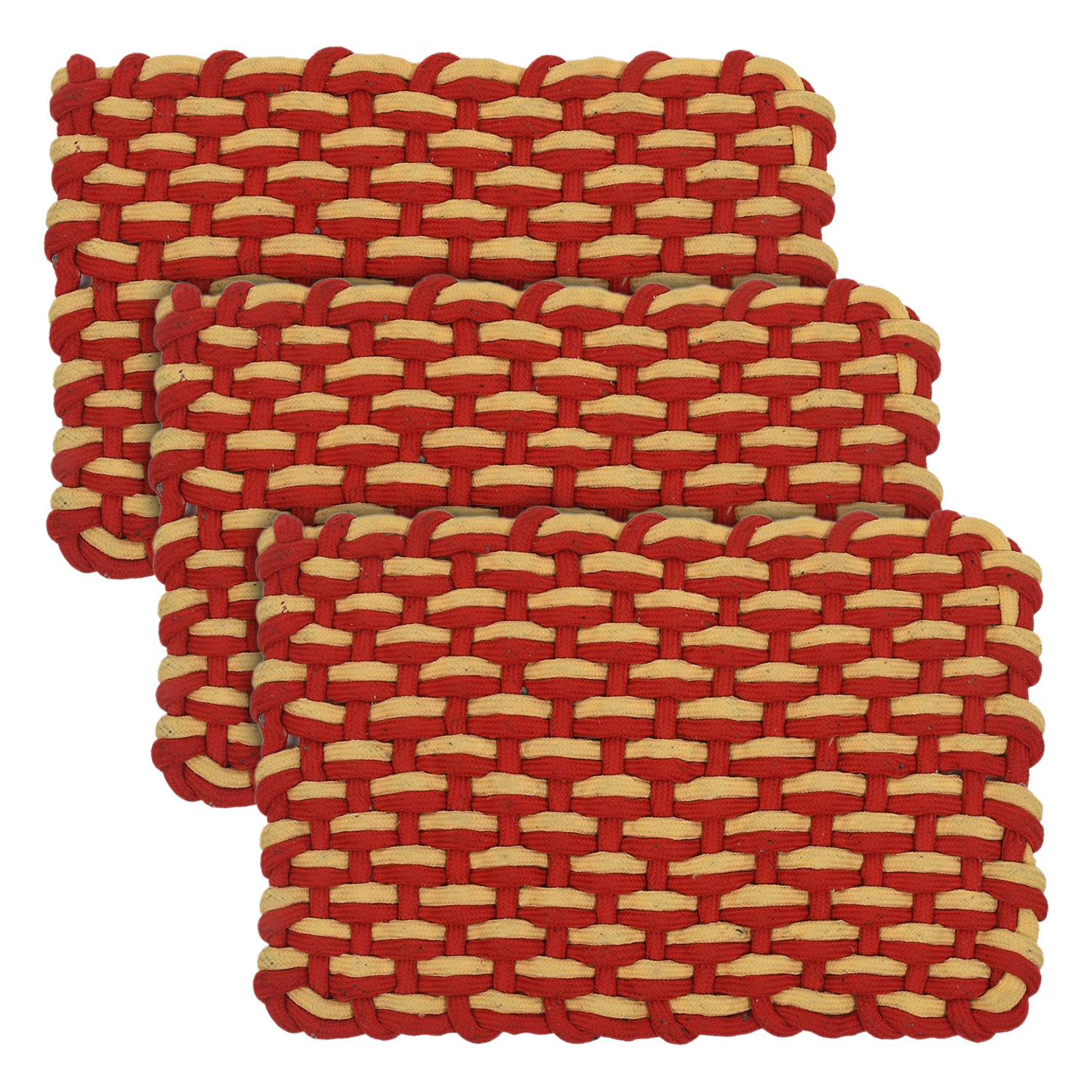 Kuber Industries Cotton Rectangle Door Mat For Porch/Kitchen/Bathroom/Laundry Room,(Red) 54KM3960
