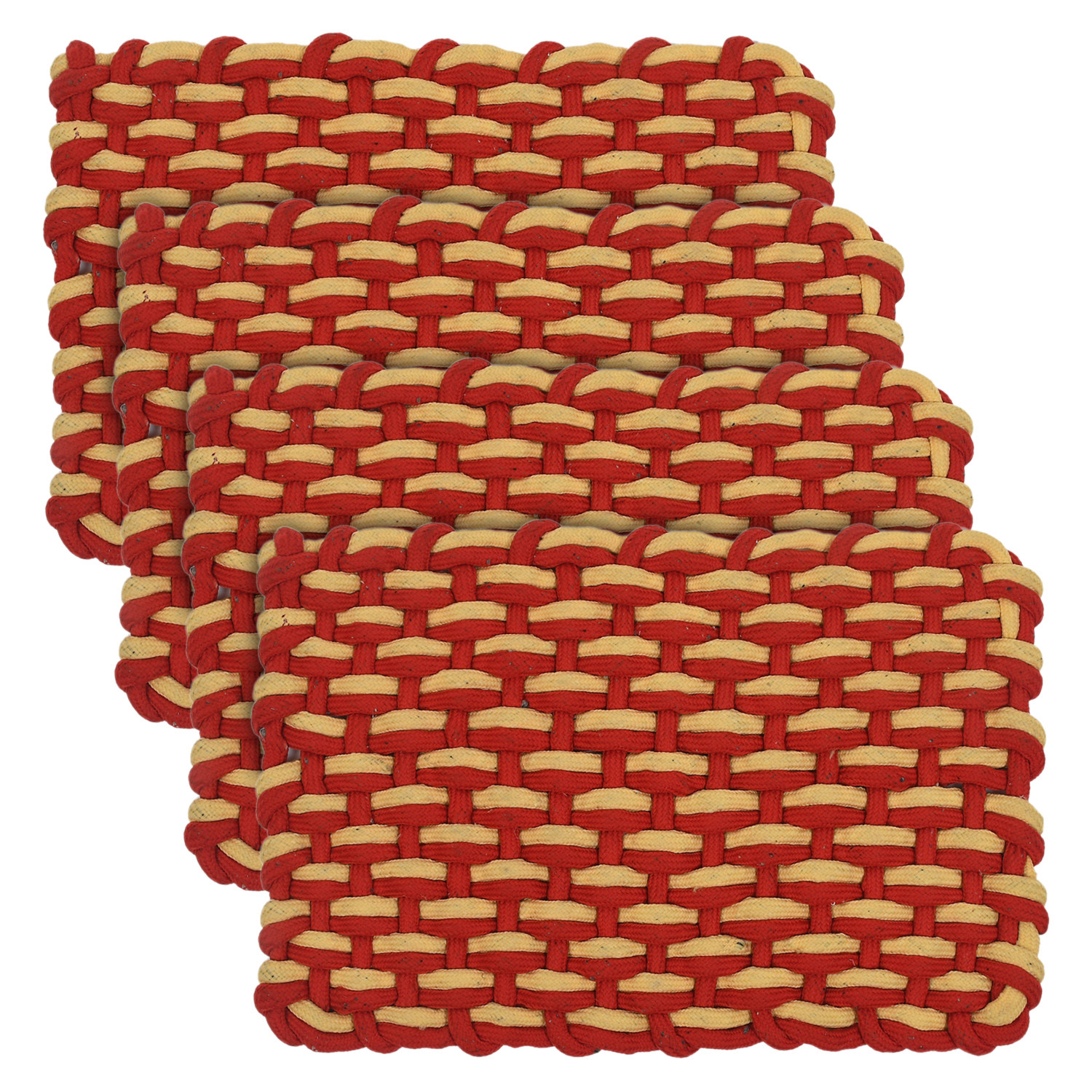 Kuber Industries Cotton Rectangle Door Mat For Porch/Kitchen/Bathroom/Laundry Room,(Red) 54KM3960