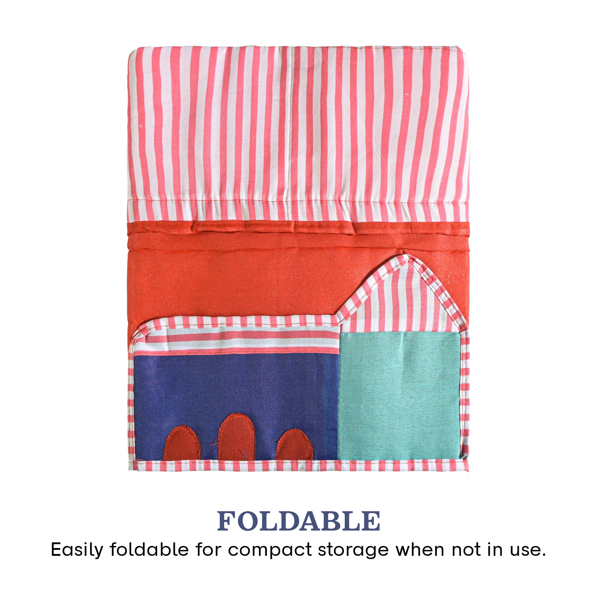 Kuber Industries Cotton Sewing Machine Cover with Storage Pocket  Machine Washable Silai Machine Cover - Protects from Dust  Scratches  Hut Design - Red