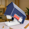 Cotton Sewing Machine Cover with Storage Pocket | Machine Washable Silai Machine Cover - Protects from Dust & Scratches | Hut Design - Blue